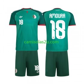 Camisolas de futebol Argélia Mohamed Amoura 18 Criança Equipamento Alternativa 2026 Manga Curta